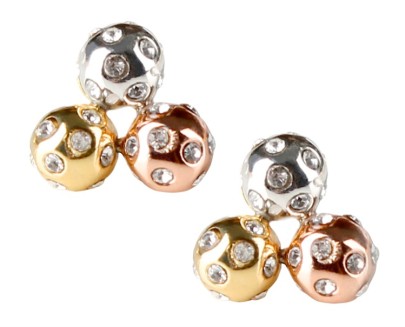 Tri-color Crystal Cluster Studs by Chelsea Charles